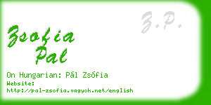 zsofia pal business card